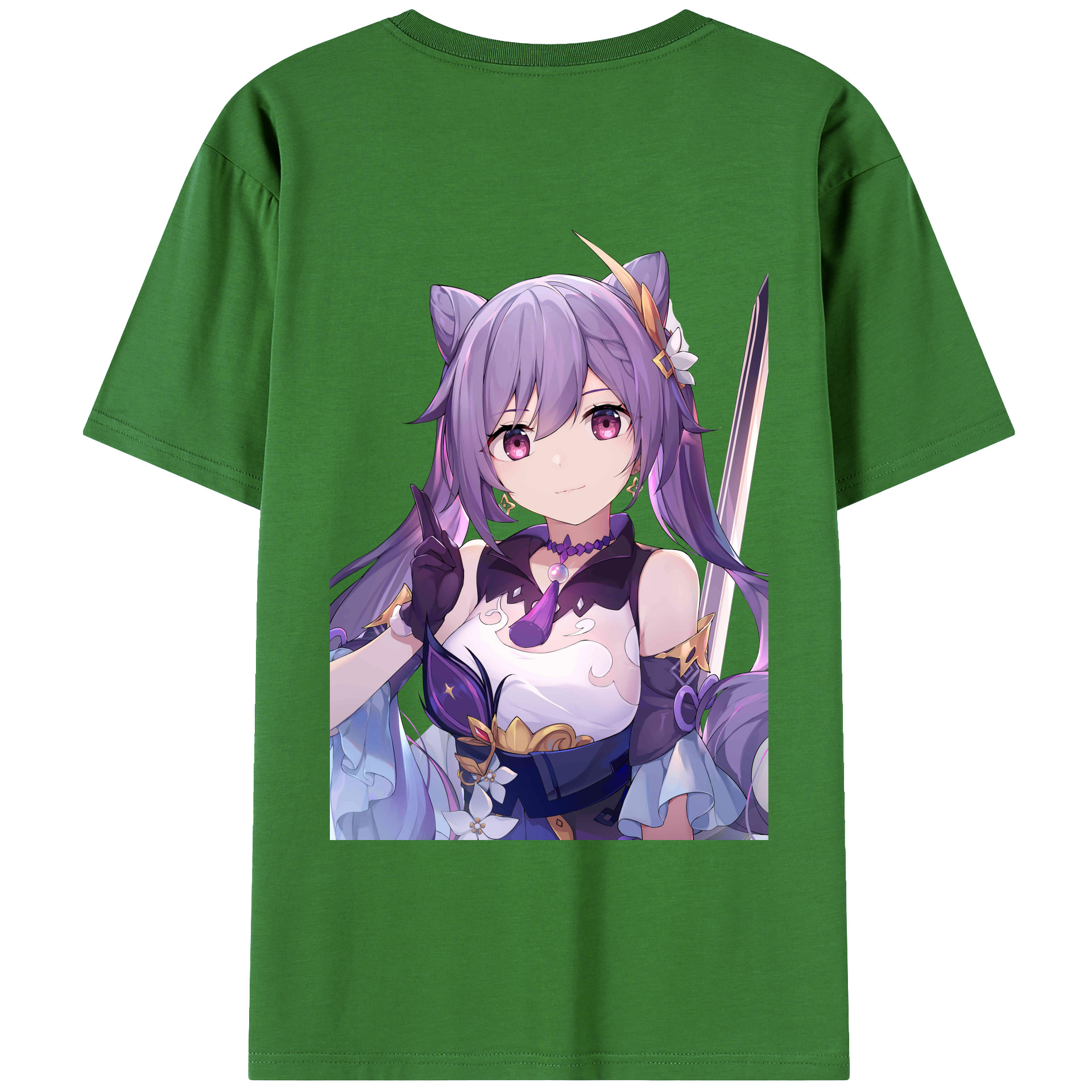 げんし神 刻晴 こくせい genshin Kokusei レディース半袖Tシャツ(バックプリント)